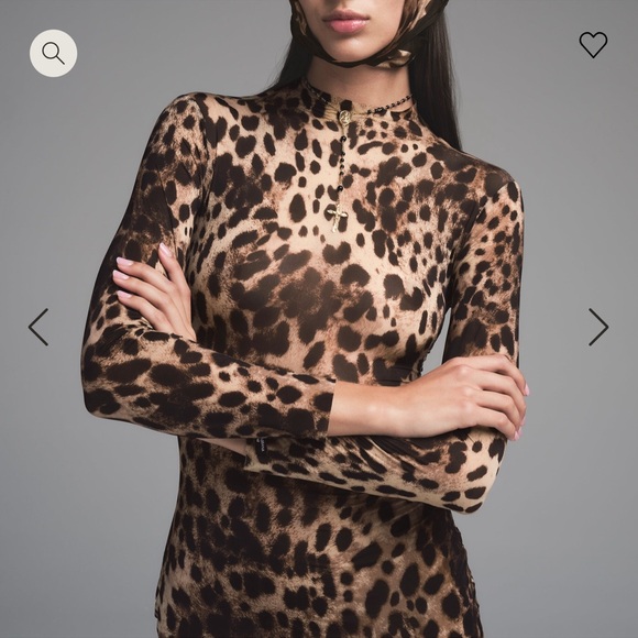 SOLD 🐆 NWT Dolce&Gabbana X SKIMS Milky Sheer Mock Neck Long Dress Size M 🐆 - Picture 3 of 9